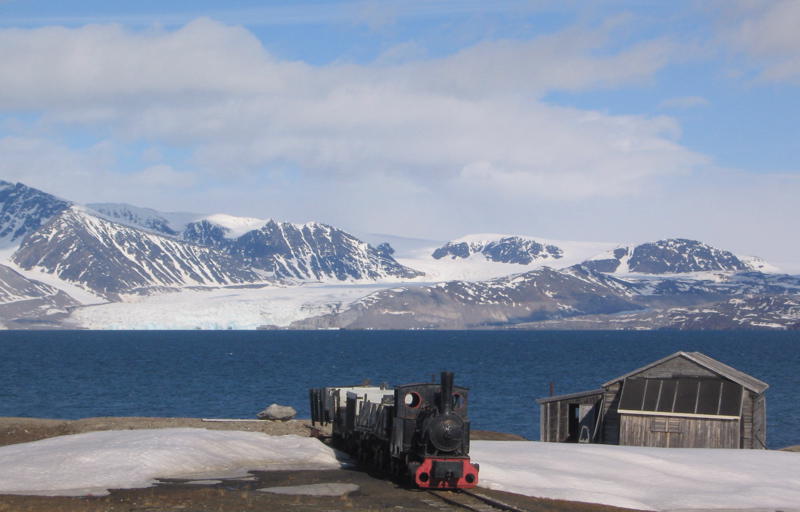 The historic railway of Ny-Alesund, that was used for transport of materials from the mines to the port